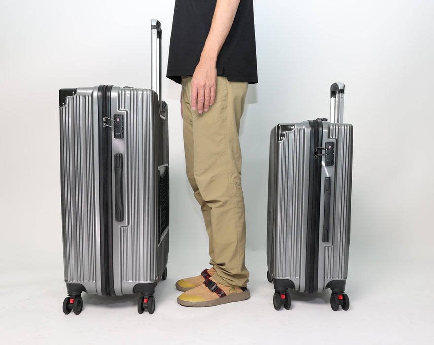 キャリーケース ポケット付 M+Lサイズセット