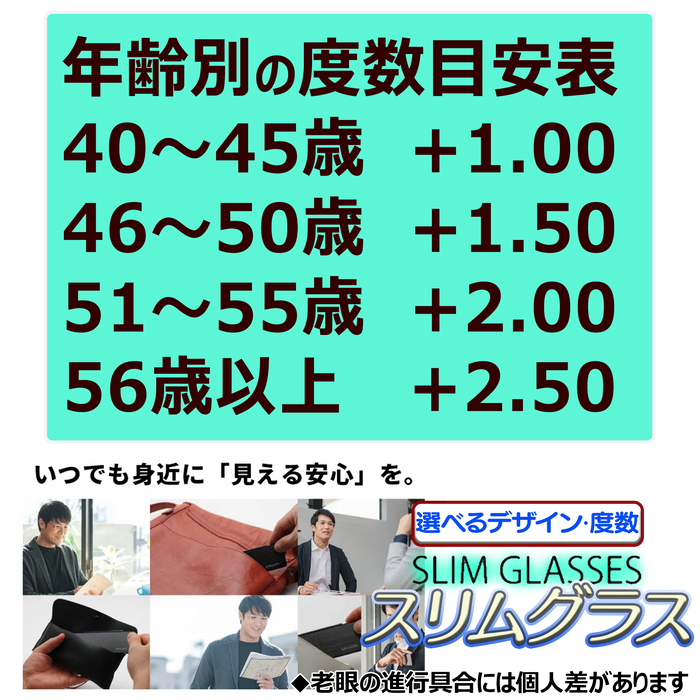 スリムグラス 【2個セット】 選べるデザインと度数