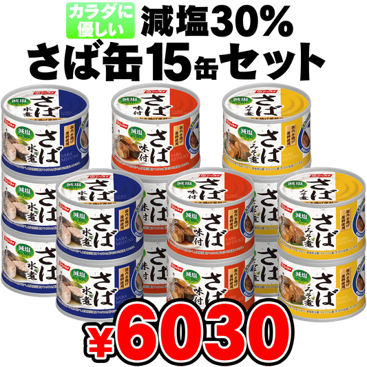 減塩30％さば缶15缶セット