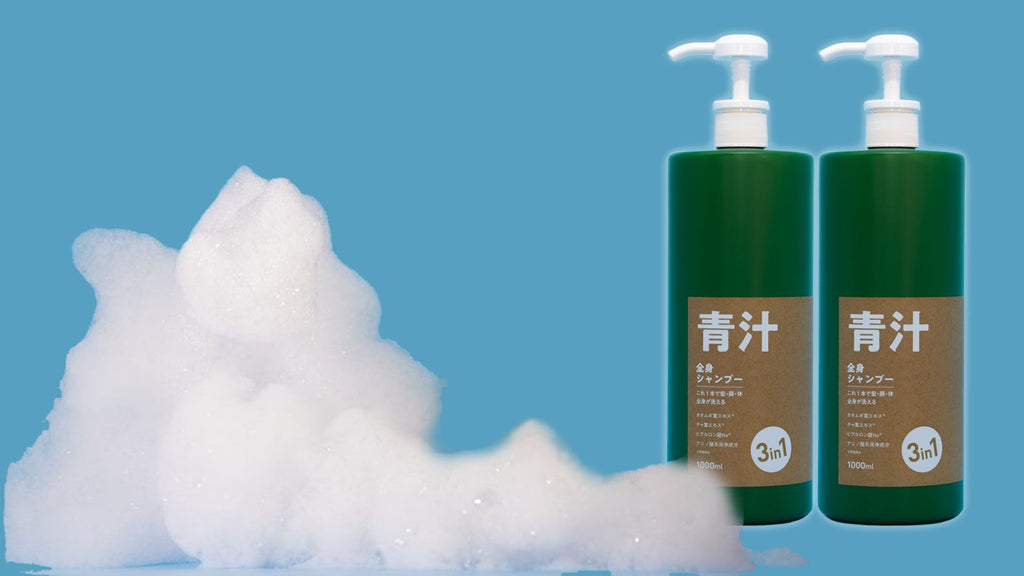 国内外の人気が集結 大容量 3in1青汁全身シャンプー【1リットル2本セット シャンプー