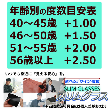スリムグラス 【単品】　選べるデザインと度数