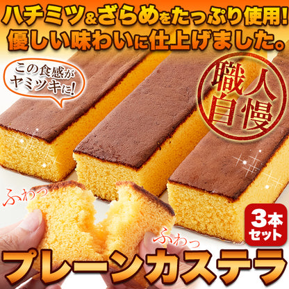 長崎　プレーンカステラ大容量　【約300g×3本】